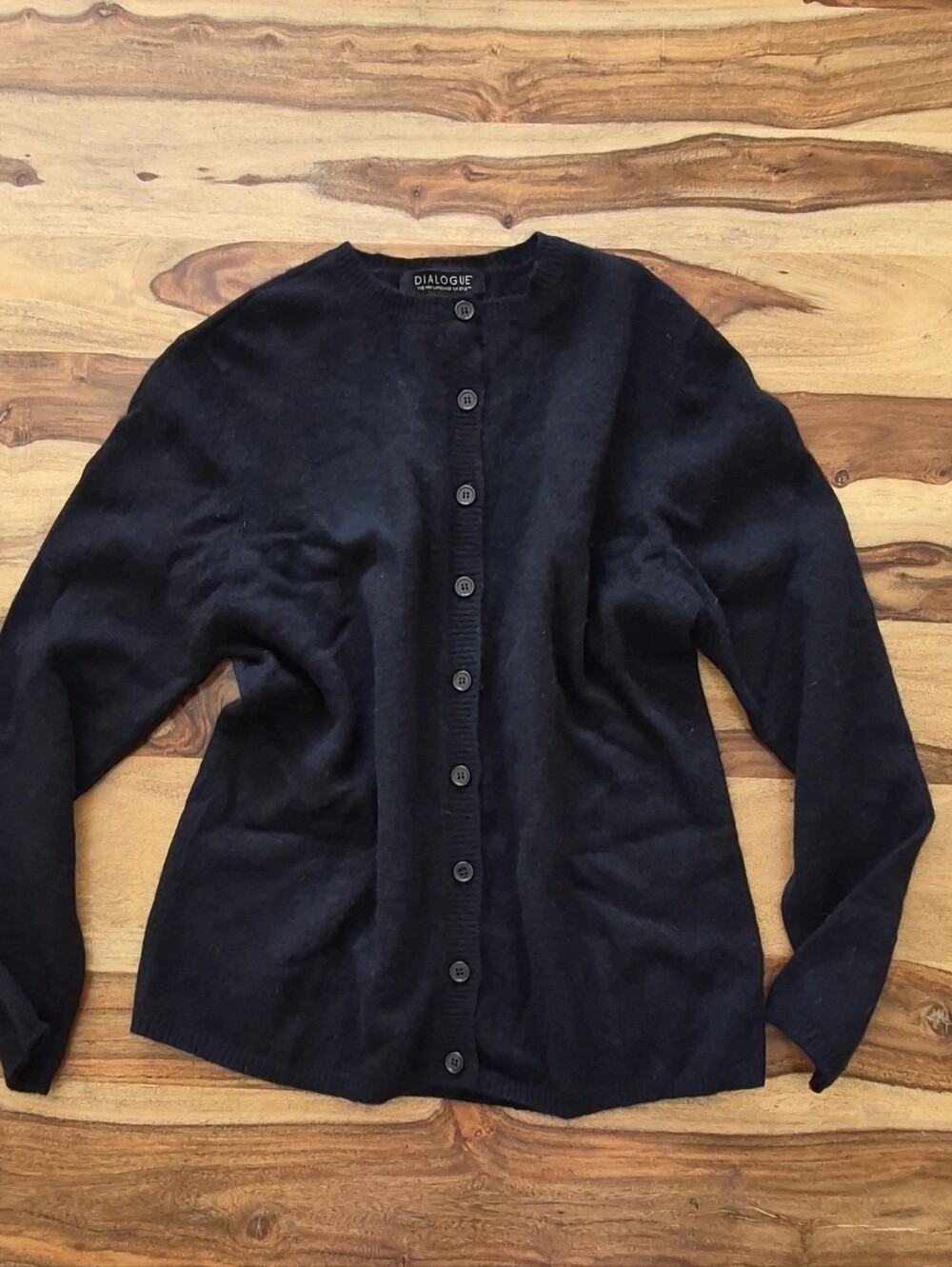 Dialogue Wool & Rabbit Hair Blend Button Up Sweater Sz M